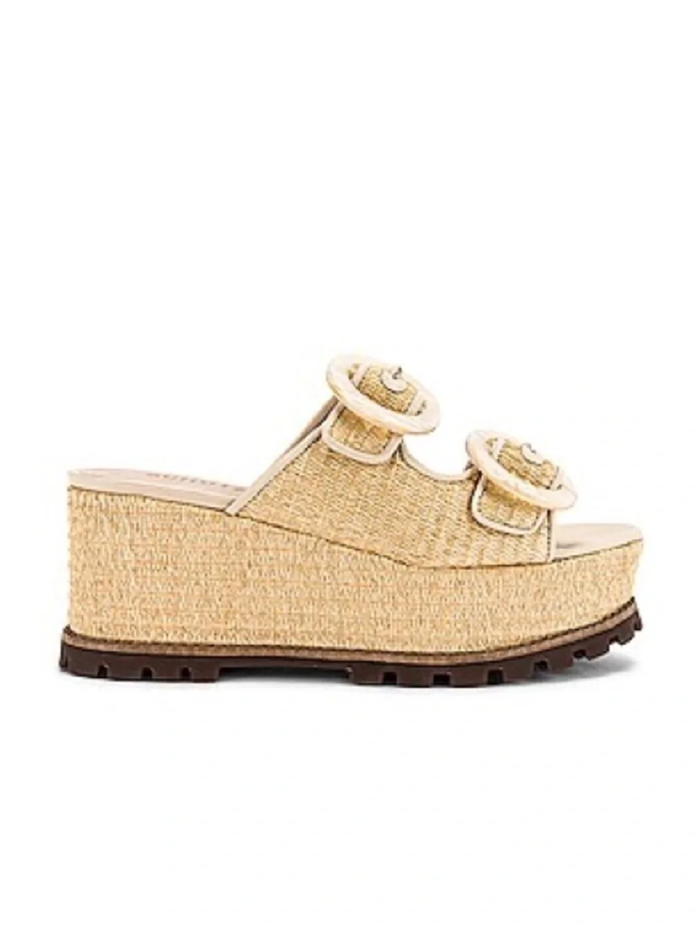 SCHUTZ Bela Platform Sandal in Natural & Egg Shell